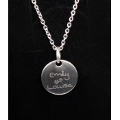 Silber Anhänger mit Gravur rund klein Gravurbeispiel