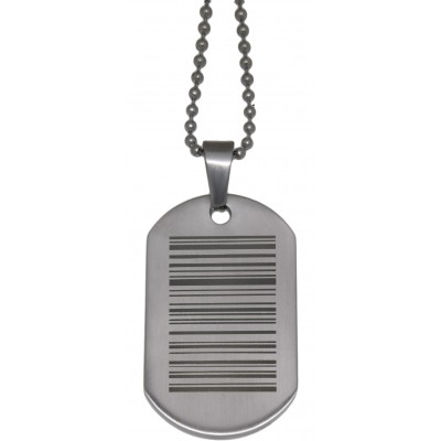 Dog Tag Anhänger mit Namensgravur als Barcode