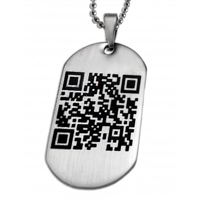 Dog Tag Anhänger mit QR-Code Gravur