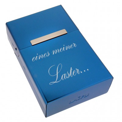 Zigarettenbox mit Gravur blau