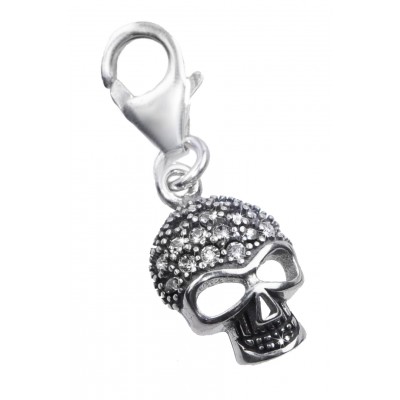 Charm-Anhänger Totenkopf mit Kristallen