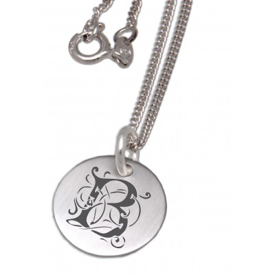 Silber Anhänger mit Gravur rund klein
