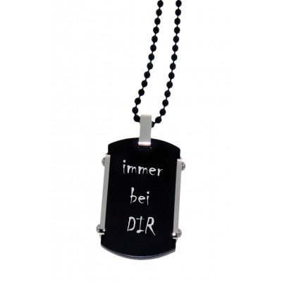 Dog Tag mit Gravur - schwarz