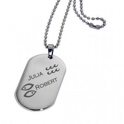 Dog Tag Round mattiert mit Gravur