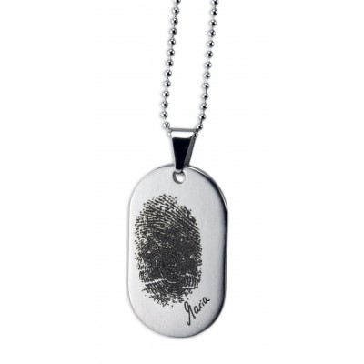 Dog Tag Anhänger mit indiv. Fingerabdruck-Gravur