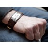 Lederarmband BIG braun mit Edelstahlplatte und Gravur