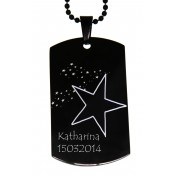 Dog Tag XL black mit Gravur