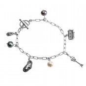Bettelarmband MIDNIGHT MOON aus Sterling Silber mit Charms
