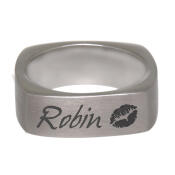 Ring Quadro 7mm, mattiert, mit Gravur