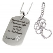 Dog Tag Kristall-Kreuz mit Gravur