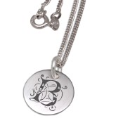 Silber Anhänger mit Gravur rund klein