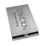 Visitenkartenetui aus mattiertem Edelstahl mit Gravur