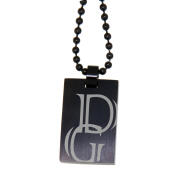 Kettenanhänger mit Gravur rechteckig schwarz