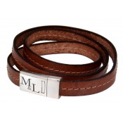 Armband mit Gravur Echtleder hellbraun