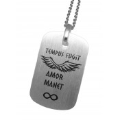 Silber Dog Tag mit Gravur groß
