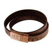 Wickelarmband mit Gravur antikbraun rose