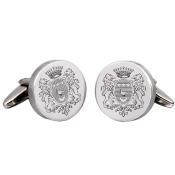 Runde Manschettenknöpfe, klassische Form mit Gravur